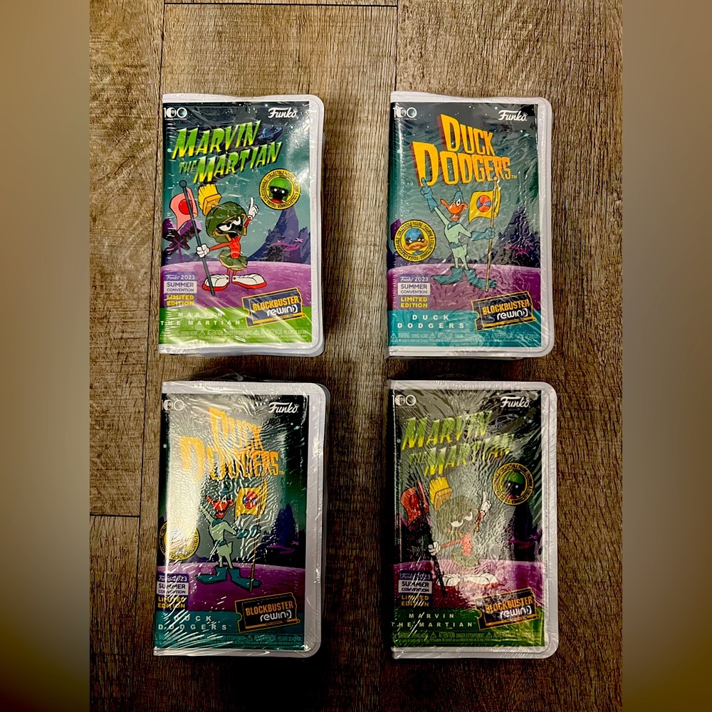 Funko Pop Blockbuster Rewind Chase Pack Marvin the Martian and Duck Dodgers SDCC